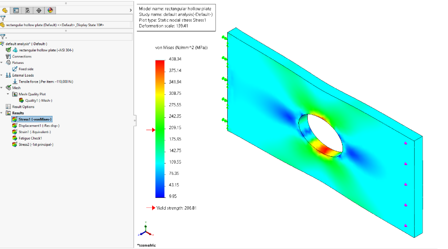 Mô phỏng Statics với SOLIDWORKS Simulation