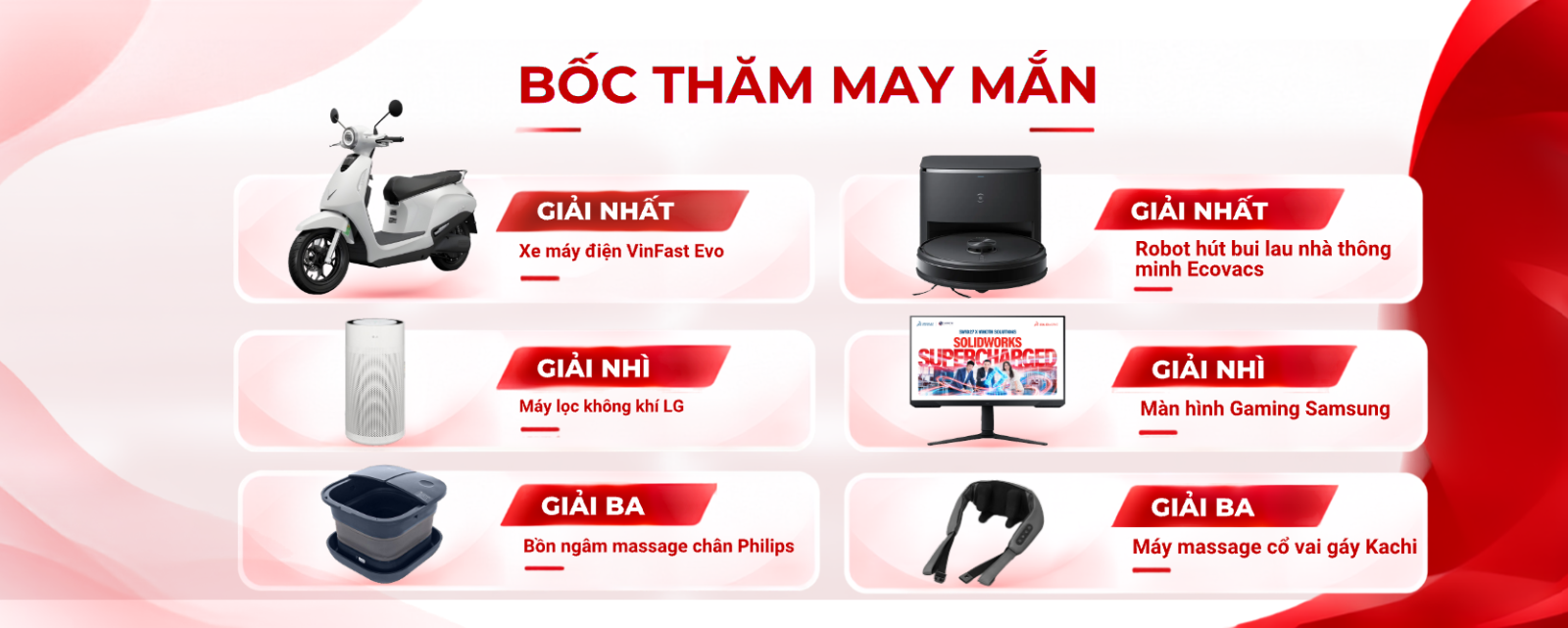 Cơ hội trúng thưởng Vinfast Evo và nhiều giải thưởng hấp dẫn